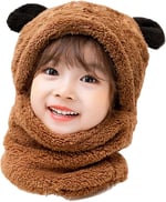 Bundera Panda Çocuk Kapşonlu Peluş Bere Atkı Welsoft Boyunluk Rüzgar Geçirmez Kulaklı Şapka