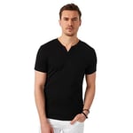 Buratti% 100 Pamuklu V Yaka T Shirt ERKEK T SHİRT 5902122 SİYAH M