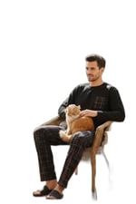 Buratti Ekoseli Cepli Beli Lastikli% 100 Pamuk Regular Fit Pijama Takımı Erkek PİJAMA TAKIMI 6572001