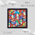 BURSA İPEQ Women's Silky Neck Scarf 22”x22” | 100% Silky Rayon | Headband Scarf Bandana| Ethnic, Lightweight, Bag Accessories