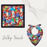 BURSA İPEQ Women's Silky Neck Scarf 22”x22” | 100% Silky Rayon | Headband Scarf Bandana| Ethnic, Lightweight, Bag Accessories