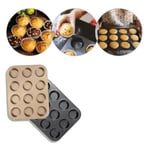Busstier 12 Bölmeli Premium Metal Muffin ve Cupcake Tepsisi - Yapışmaz, Eşit Pişirme Özellikli Kalıp