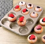 Busstier 12 Bölmeli Premium Metal Muffin ve Cupcake Tepsisi - Yapışmaz, Eşit Pişirme Özellikli Kalıp