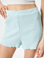 Buttoned Elastic Waist Pyjama Bottom