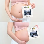 BUULUE Ultrason resim çerçevesi, Haftalık Göbek Yumruğu Meyve ve Sebze İşaretleri ile Sonogram Resim Çerçevesi, Ebeveynlerin Hamile Kadınlar için Eşsiz Hediyeler Olmasını Bekliyor, Bebek Büyümesini Ta