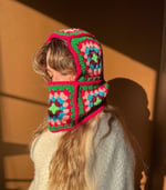 Büyükanne Tarzı Tığ İşi Balaclava, Unisex El Örgüsü Şapka, 9 Farklı Renk,Sıcak Hafif