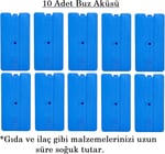 Buz Aküsü Buz Kasedi Ice Box 10nanlu Set 370 ml x 10, Ankanorm, Mavi