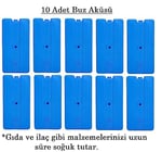 Buz Aküsü Buz Kasedi Ice Box 10nanlu Set 370 ml x 10, Ankanorm, Mavi