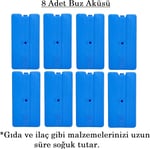 Buz Aküsü Buz Kasedi Ice Box 8nanli Set 370 ml x 8, Ankanorm, Mavi