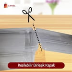 Buzdolabı Saklama Kabı, Kendinden Kapaklı Derin Dondurucu Kabı, Buzluk Kutusu, Dolap Organizeri, Mutfak Düzenleyici, BPA FREE (10, Şeffaf, 2000 ml)