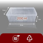 Buzdolabı Saklama Kabı, Kendinden Kapaklı Derin Dondurucu Kabı, Buzluk Kutusu, Dolap Organizeri, Mutfak Düzenleyici, BPA FREE (10, Şeffaf, 2000 ml)
