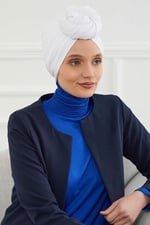 Büzgülü Penye Bone,B-1 Beyaz