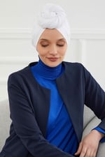 Büzgülü Penye Bone,B-1 Beyaz