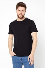 BY COMEOR Erkek Çok Renkli T- Shirt Regular Fit Rahat Kesim Bisiklet Yaka 5'li Basic Tişört Paketi