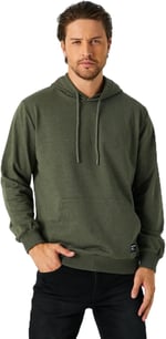 BY COMEOR Erkek Haki Basic Kapüşonlu Regular Fit Normal Kesim 2 İplik Kumaş Günlük Sweatshirt
