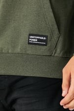 BY COMEOR Erkek Haki Basic Kapüşonlu Regular Fit Normal Kesim 2 İplik Kumaş Günlük Sweatshirt