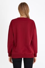 BY COMEOR Kadın Basic Bisiklet Yaka Regular Fit Rahat Sweatshirt