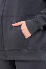BY COMEOR Kadın Normal Kalıp Basic Beli Lastikli Kapüşonlu Oversize Mevsimlik Alt Üst Eşofman Takımı