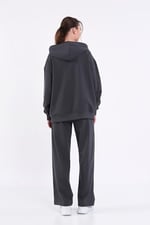 BY COMEOR Kadın Normal Kalıp Basic Beli Lastikli Kapüşonlu Oversize Mevsimlik Alt Üst Eşofman Takımı