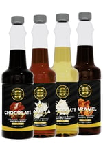 By Tüfekçi Avantajlı Şurup Deneme Seti 4X750 ml (Karamel-Beyaz Çikolata-Çikolata-Vanilya)