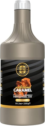 By Tüfekçi Çikolata Profesyonel Bar Sos, Çikolata Sos Yüksek Kakao Oranı Yoğun Kıvam (82.2 oz) 2500 Gr (Karamel) - Seçenekler: Karamel, Beyaz Çikolata, Tuzlu Karamel