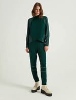 Çağ Yeşili - Fermuar Detaylı Sweatshirt - Pantolon Takım