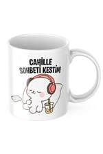 Cahille Sohbeti Kestim Komik Kupa Bardak Komik Yazılı Hediyelik Çay Kahve Kupası