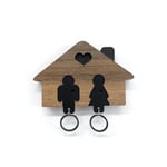 caju art & decoration Ahşap Puzzle Tasarım Sevgili Çift Sevimli Ev Duvar Anahtarlık