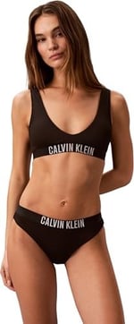 CALVIN KLEIN CALVIN KLEIN Kadın Marka Logolu Elastik Bel Bantlı Siyah Bikini Altı LV00Q61240 UB1 - Seçenekler: X-Small, Small, Medium, Large