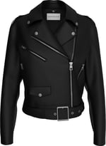 Calvin Klein CLASSIC FAUX LEATHER BIKER Deri Ceket Kadın