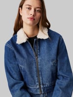 Calvin Klein DENIM ZIP JACKET SHERPA Ceket Kadın