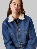 Calvin Klein DENIM ZIP JACKET SHERPA Ceket Kadın