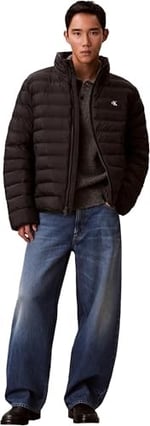 Calvin Klein Erkek Ceket Ls Nylon Lt Wt Hooded Fz Puffer - Bedenler: S, M, L, XL