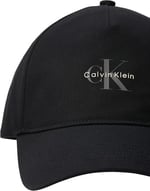 Calvin Klein Erkek Mono Logo Panel Pamuklu Şapka, Siyah (Siyah), Tek Beden, siyah siyah), One Size