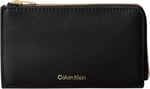 Calvin Klein foil logo top zip cardcase Kadın Cüzdan black/toasted coconut Tek Beden