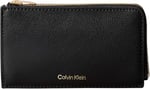 Calvin Klein foil logo top zip cardcase Kadın Cüzdan black/toasted coconut Tek Beden