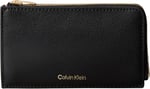 Calvin Klein foil logo top zip cardcase Kadın Cüzdan black/toasted coconut Tek Beden