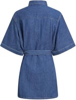 Calvin Klein LINEN BOXY BELTED SHIRT DRESS Elbise Kadın