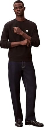 Calvin Klein Ls Eu 350Terry Badge Cn Bisiklet Yaka Sweatshirt, LV04RC273GUB1