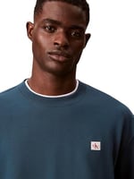 Calvin Klein Ls Eu 350Terry Badge Cn Bisiklet Yaka Sweatshirt, LV04RC273GUB1 - Bedenler: S, M, L, XL