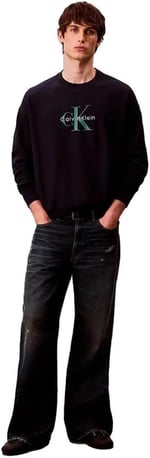 Calvin Klein LS EU 350TERRY MONOLOGO CN SWTSH Sweatshirt Erkek - Bedenler: S, M, L, XL, XXL