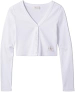 Calvin Klein LS WOVEN LABEL 2X2 COTTON RIB CA Tişört Kadın