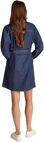 Calvin Klein LYOCELL BELTED DENIM SHIRT DRESS Elbise Kadın