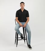 Calvin Klein SMOOTH COTTON WELT ZIP POLO Polo T-shirt Erkek