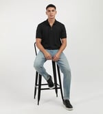 Calvin Klein SMOOTH COTTON WELT ZIP POLO Polo T-shirt Erkek