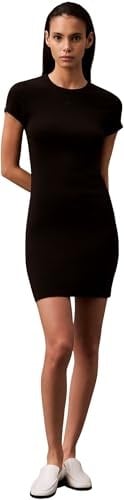 Calvin Klein SS CTN CONTOUR 1X1 RIB SS MINI D Elbise Kadın