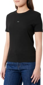 Calvin Klein WOVEN LABEL RIB FITTED TEE Tişört Kadın
