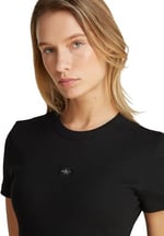 Calvin Klein WOVEN LABEL RIB FITTED TEE Tişört Kadın