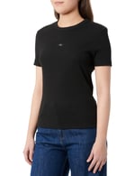 Calvin Klein WOVEN LABEL RIB FITTED TEE Tişört Kadın