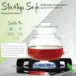 Cam Demlik, Borosilikat Cam, Şeffaf, 1000 ml, Isıya Dayanıklı, Ergonomik Kulplu, Kapaklı Tasarım